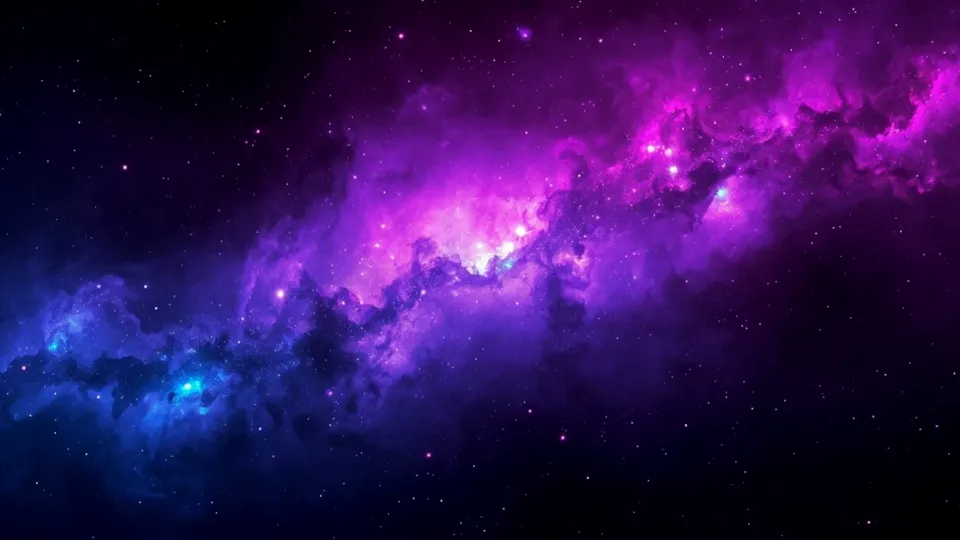 Violet-blue interstellar stardust cloud amoled